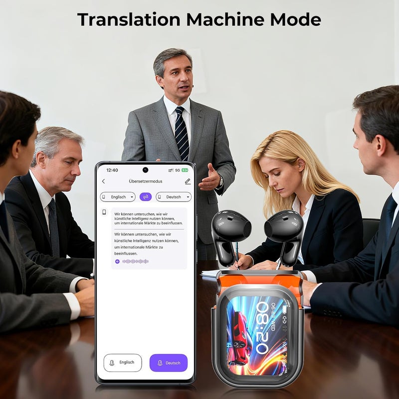 Hyyeosd NE20 Translation Earbuds Real Time - 2025 New AI 135 Language Translator Earbuds, Audifonos Traductores Inglés Español, 4-in-2 Translating Device, Translate Ear Buds for Travel Learning - Image 5